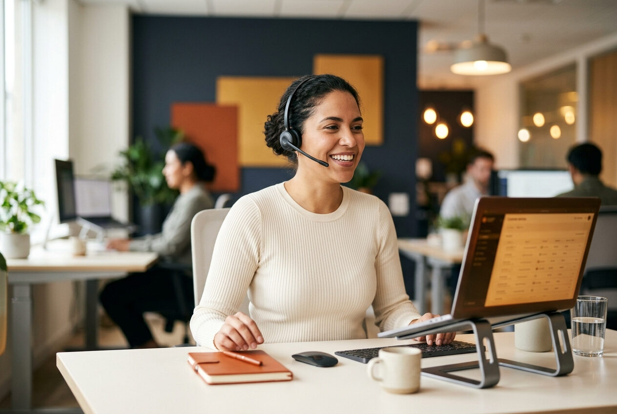 A Datawait support specialist helping a customer over live chat